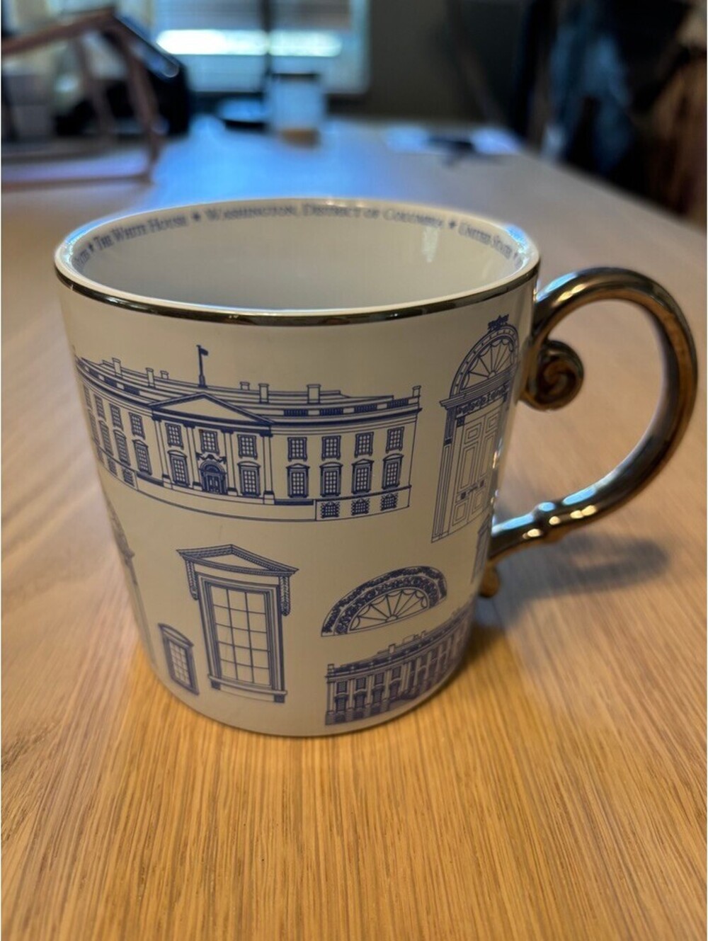 White House Blue Architectural Mug Washington DC Presidential Coffee Cup